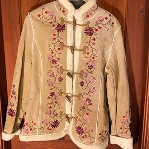 Suede floral Coat as seen on Phoebe from FRIENDS